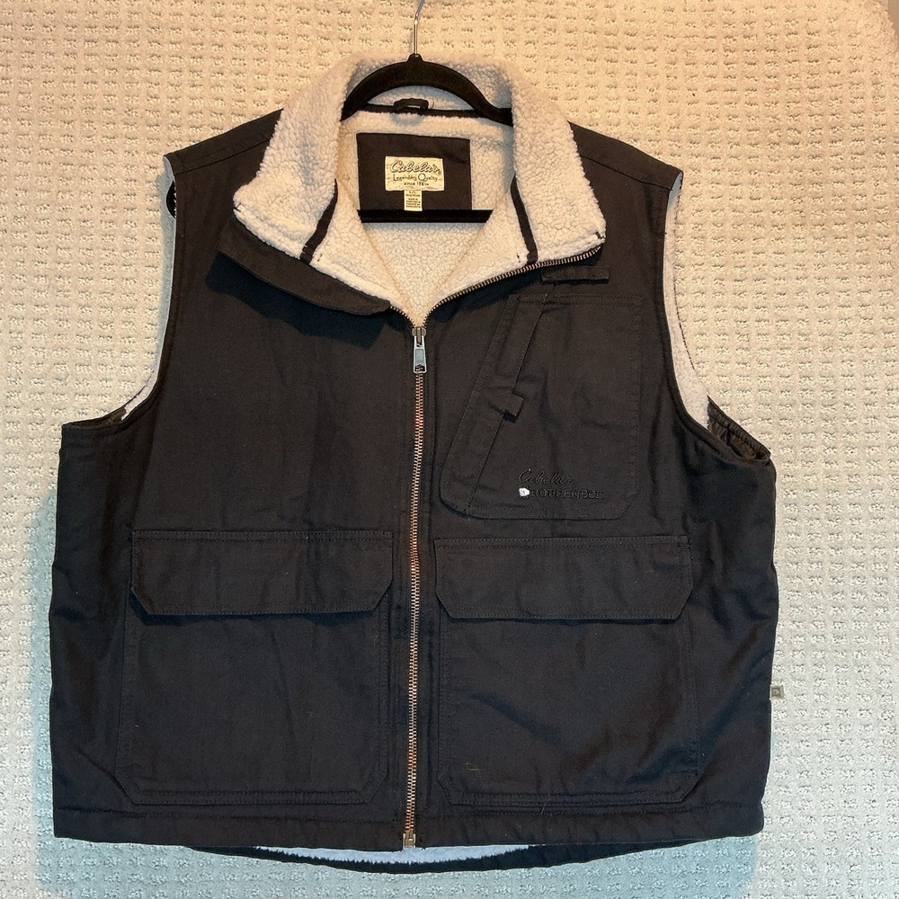 Cabela's black Duck canvas sherpa-lined workwear Rough Neck Large Ranch Wear